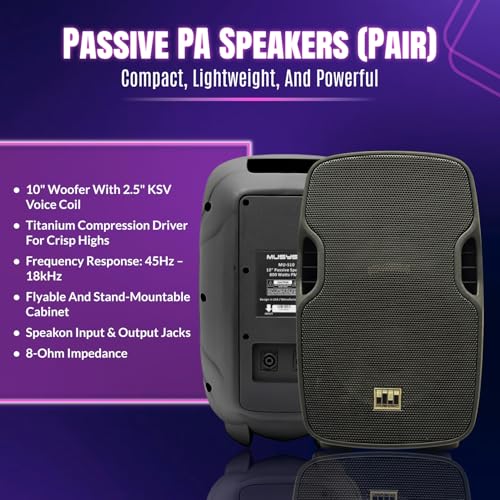 Image of PA System with Wireless Microphone UHF,10 inch PA Speaker, 2000W Audio Mixer