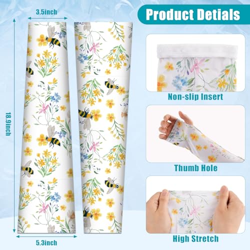 Image of Bebila Gardening Sleeves for Women Farm UV Sun Protection Anti-Scratch Cooling Sleeves with Thumb Hole Arms Cover Outdoors