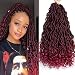 6 Packs/Lot Faux Locs Crochet Hair Braids 24 Roots/Pack Goddess Locs Faux Locs with Curly Ends Synthetic Braiding Hair Extension (1B/Bug)
