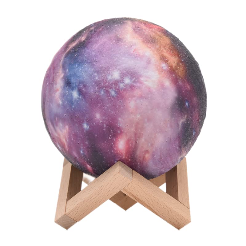 7.08 Inch 3D Printing Moon Light Lamp Colorful Design 16 Colors Bedroom Night Light Lamp Home Decorative for Kids Gift with Remote Control