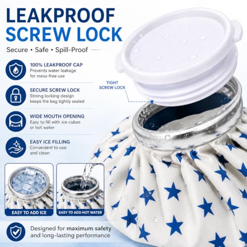 Image of Zollyss Reusable Ice Bag for Injuries | Hot & Cold Therapy Ice Pack for Knee, Shoulder, Back Pain, Sports Injury, Swelling, Toothache & Headache | Leakproof Cold Compress | 9 Inch (Pack of 1)