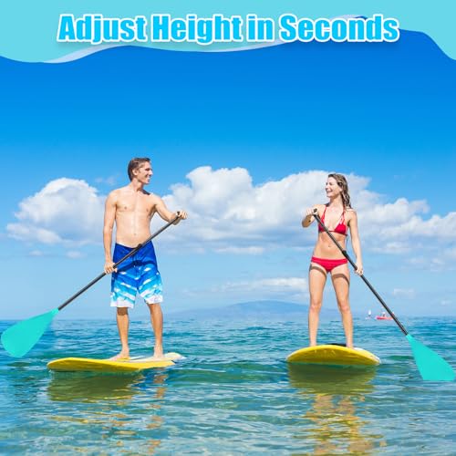 Image of Hollowfly 4 Set of 3 Pieces SUP Paddle Board Paddle Adjustable Paddleboard Lightweight Stand up Oar Aluminum Alloy Floating Replacement Oar Adjustable Aluminum Alloy Shaft for Surfing