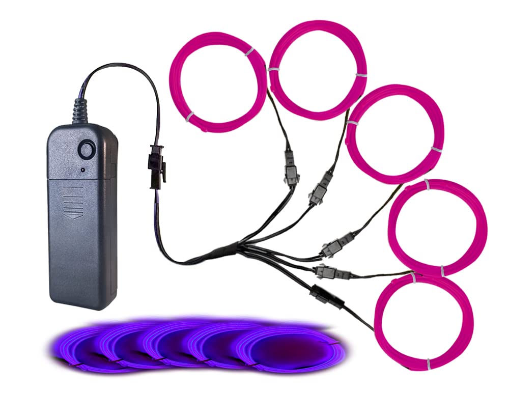 Neon Light 5-in-1 Meter Wire，Portable Battery Pack with Decorative Wire，Suitable for Birthday Parties，Thanksgiving and Other Occasions. (Purple)