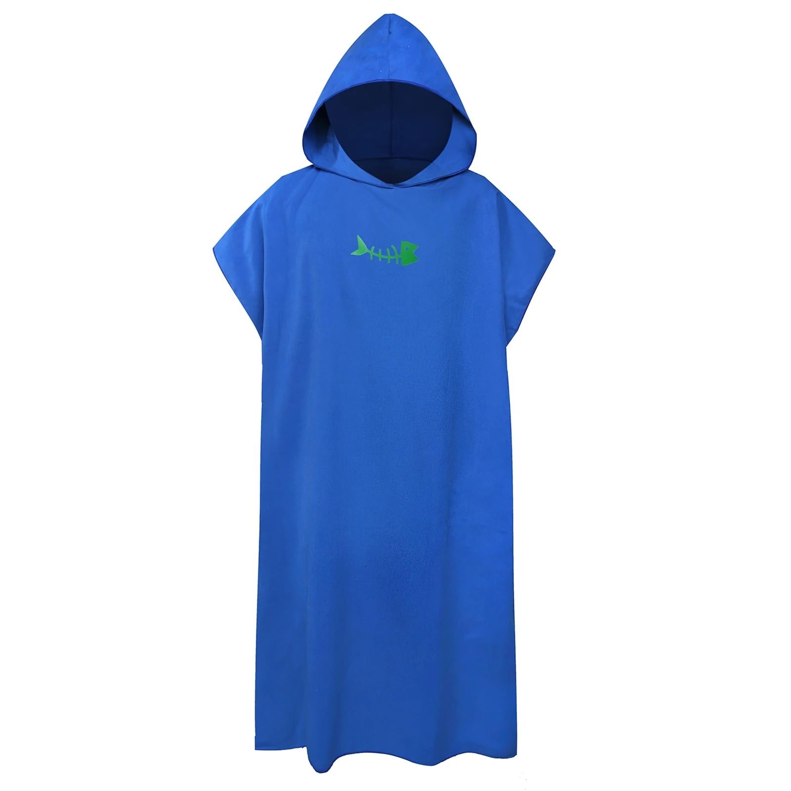 Albornoz de Playa Poncho de Surf con Capucha para Adultos – Toalla Cambiante, Manta Playa y Baño en Uno(Light Blue)