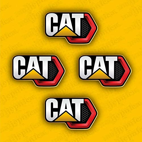 Image of Caterpillar Equipment Machinery CAT Logo RED 150x90mm 4pcs Aftermarket Decal /Aufkleber /Adesivo /Sticker /Replacement Set