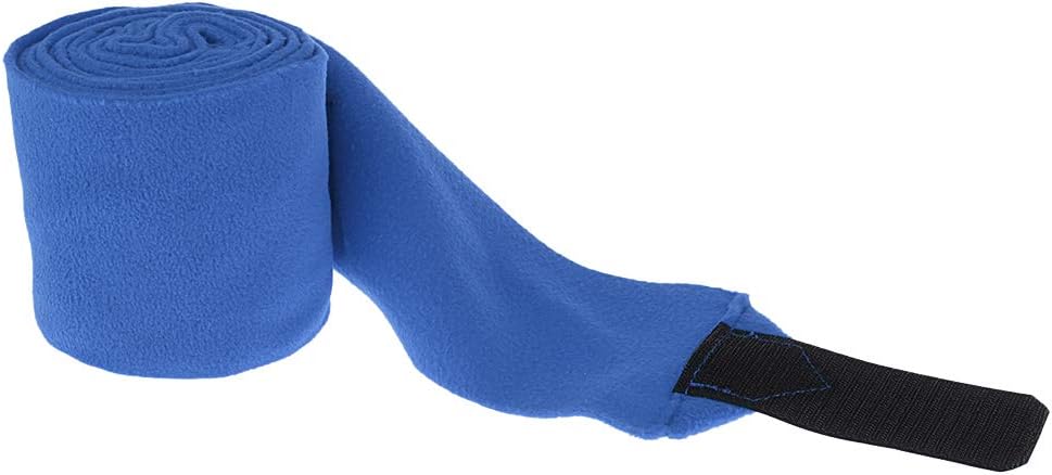 4pcs Soft Fleece Horse Leg Boots Wraps Equestrian Leg Polo Bandage 300x11cm,Offer support and protection Blue