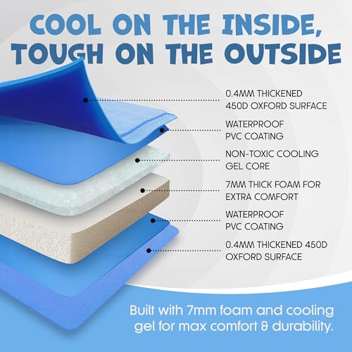 PET ADORE Dog Cooling Mat – Soft Thick Foam Supportive Gel Self Cooling Pad for Dogs & Cats in Summer. Durable Anti-Scratch 450 Micron Oxford Fabric (65cm x 50cm) - Image 2