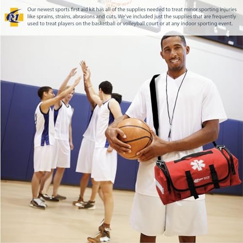 Image of MFASCO Indoor Sports First Aid Kit - Complete Emergency Medical Supplies for Indoor Sports and Recreation - Athlete Health, Injury Response Equipment for Coaches, Players, and Teams