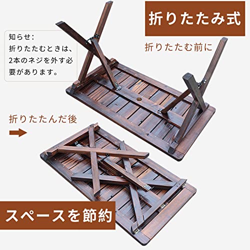 屋外のテーブルと椅子 折りたたみ式テーブルと椅子のセット 折り畳み式 3点セット ピクニックガーデンテーブル ベンチ ガーデンファニチャ―セット ガーデンテーブル チェアー ガーデンファニチャー ガーデンテーブル セット アウトドアテーブル 3点セット テラステーブルとチェア 耐荷重150kg ガーデンテーブルセット 4人用 組立簡単 ガーデンチェア ベランダ（テーブル*1+チェア*2） 4枚目