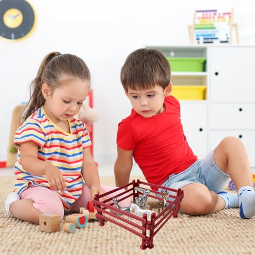 80 Stücke Schleiche Zaun, Playmobil Zaun,Pferd Corral Fechten Zubehör Spielzeug, Kreatives Lernspielzeug Für Kinder 3-12 Jahre, Ideal Für Bauernhof-Szenen Und Micro-Landschaftsdekoration, 9x4x0,8 cm
