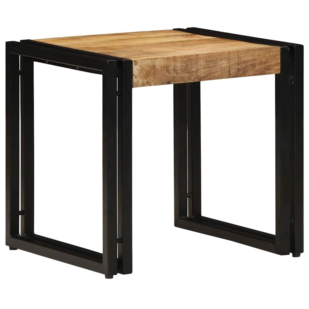 Couchtisch 40 x 40 x 38 cm, Kleiner Couchtisch mit Ablagefach, Beistelltisch Wohnzimmer braun – Moderner Stahlrahmen, praktisches Staufach für Zeitschriften und Fernbedienungen