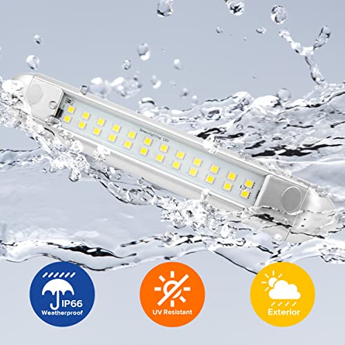 Dream Lighting Rv Led Exterior Porch Awning Lights 12V Waterproof Utility Light Strip For Tariler Boat Cool White Lighting, 10In, Silver Shell Pack Of 2 #TOP2