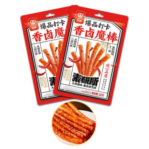McKona Würzig Gewürzte 62g Pro Beutel Big Latiao Würzige Chinesische Snacks, Hot & Spicy Stick Gluten Strips, Scharfer Weizensnack Klassische Hot Strips fürs Büro, (Spicy Spicy Stick)(2 pcs) McKona Würzig Gewürzte 62g Pro Beutel Big Latiao Würzige Chinesische Snacks, Hot & Spicy Stick Gluten Strips, Scharfer Weizensnack Klassische Hot Strips fürs Büro, (Spicy Spicy Stick)(2 pcs)