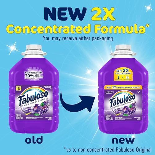 Fabuloso 2X Concentrated All-Purpose Cleaner, Lavender Scent, 1 Gallon (Makes 64 Gallons) with Joey’Z Decal