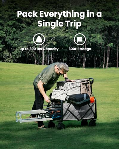Image of e-Wagon Air Electric Wagon Cart, 300LB Capacity Foldable Wagon with Dual Motor, 9-Mile Range & Swappable Battery, 3-Second Collapsible Utility Cart for Camping, Garden, Slate Gray