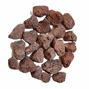 Barbecue Pit Natural Volcanic Lava Rocks for Gas Grill Barbeque and Tandoor Red (1 Kg, 1-3-Inches)