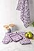 DII Cotton Dish Towel Set Damask Print, 18x28, Eggplant, 2 Count