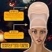 Syhood 4 Packs Halloween Bald Caps Makeup Latex Bald Head Wig Cap Hat Costume Accessories for Women Men Adults(Nude,Large)