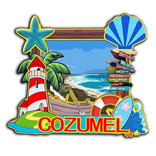 Imán de madera decorativo Cozumel México miniatura 1