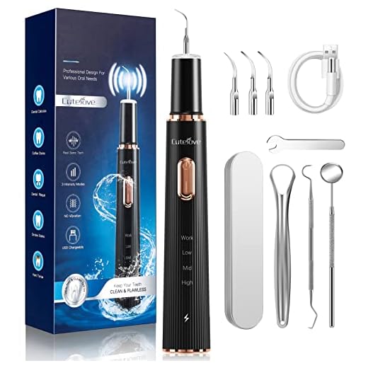 Plaque Remover for Teeth, Tartar Remover for Teeth with LED Light, Dental Tools Rechargeable with 3 Modes and 4 Heads, Dental Mirror, Safe for Adult Kids