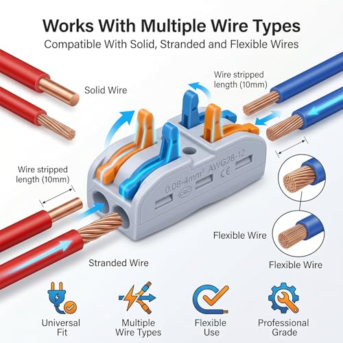 Image of XELYTON Wire Clip Connector, Universal Connection Terminals, Circuit Inline Splices Electric Connectors, Quick Connect & Freely Assemble Electrical Splicing Kit for Compact (2 In 2 Out, 20)