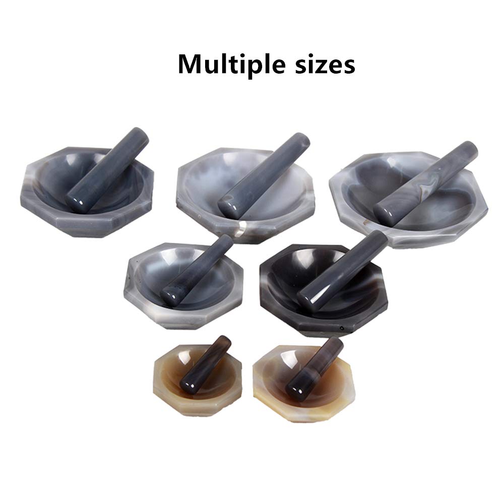 Hanchen Mörser aus natürlichem Achat mit Stößel für Laborschleifen, ID=120 mm, Außendurchmesser = 130 mm
