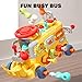 iPlay, iLearn Toddler Busy Bus Toy, Kids Take Apart School Bus W/Tools, Steering Wheel & Gears, Push Go Assemble Truck, STEM Learning Fine Motor Montessori Toy, Birthday Gifts 3 4 5 Year Old Boy Girl