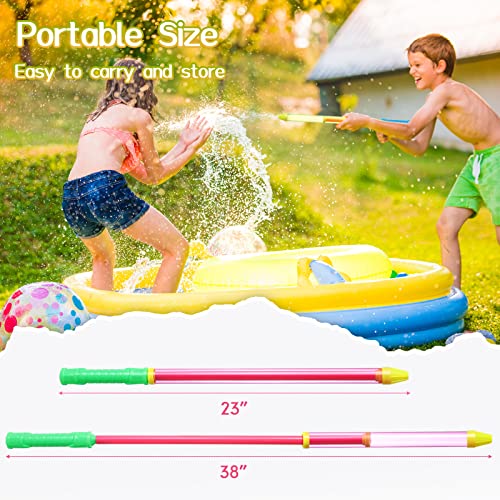 Sotiff 24 Pieces 22.4 Inch Crayon Water Guns Water Tube Squirters, Suction Gun Shooter Beach Pool Toys Squirt Squirters for Summer Game Party Favors