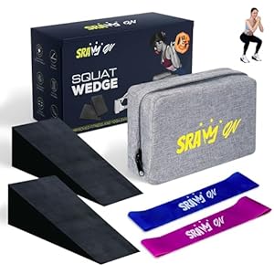 Squat Wedges Adaptable to Yoga Block & Resistance Bands, Slant Board For Squats, Calf Raise Block, Bulgarian Split Squat Stand, Squat Platform, Squat Ramp, Deadlift Blocks, Ramps, Leg Training Kit