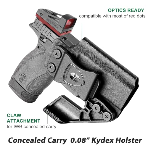 WARRIORLAND IWB Kydex Holster Optic Cut &Claw, Select Fit Glock 17/19/ 19X/ 43X/ 26/MOS, P365/P365X/ P365XL/ P320, Hellcat Pro/Echelon/Hellcat, Bodyguard 2.0, G2C/G3C, Shield Plus/EZ, M&P 9/.40 &More