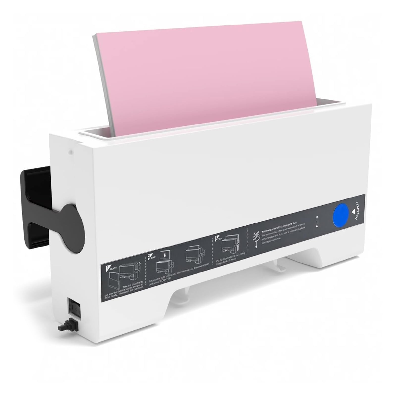Elektryczna bindownica A3/4, bindownica termiczna o maks. 280 arkuszy, grubość 50 mm, oklejarka arkuszowa do papieru do biur, szkół, punktów ksero i projektów domowych