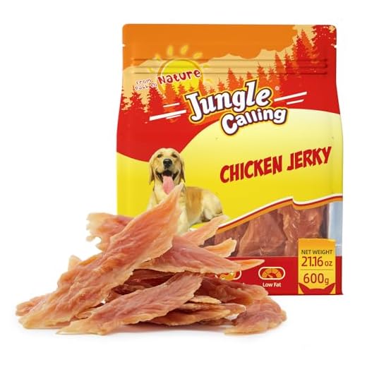 Jungle Calling 1.33lb Jerky Dog Treats Made with Real Chicken Breast, Natural High Protein Healthy Snacks for Medium/Large Breed Dogs,Slow Roasted Chewy Training Treat
