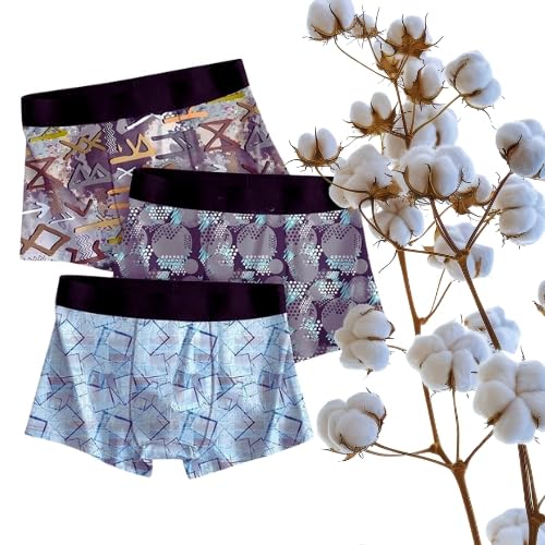 Generic MOKICHI Men's Boxer Brief Underwear 3-Pack Gray GREY GOLD BLUE - Image 3