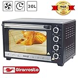 Bakaji Forno Fornetto Elettrico Ventilato 30 Lt Potenza 1600W con Luce Interna 4 Selezioni di...