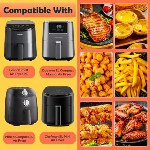 Image of BYKITCHEN Air Fryer Liners for Cosori Small /Chefman Mini /Midea /Daewoo Compact 2L, 120PCS 5.5Inch Disposable Parchment Paper Air Fryer Liner, Nonstick Kitchen Accessories for Single AirFryer Baskets
