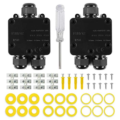 Jirvyuk IP68 - Caja de conexiones eléctrica para exteriores (3 vías) Cover