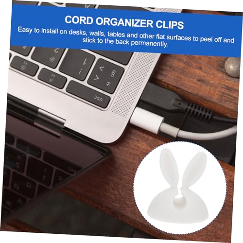 Organizador de Cable en Forma de Conejo de 20 Piezas, Clip Único para Gestión de Cables de Escritorio miniatura 6
