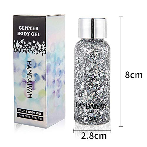 Theshiry BODY GLITTER Gel, Make Up Long Lasting Glitter For Body Face Hair Eyeshadow thumb #7