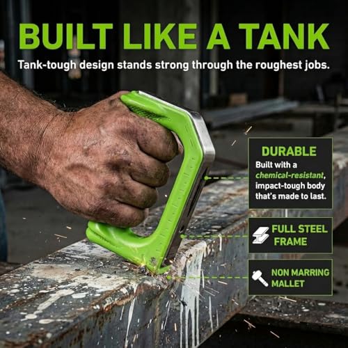 Hammer Fist 8-in-1 Multitool - Mallet Hammer & Nail Puller, Non-Marring Mallet, Hex Driver, Ruler, Square & Bottle Opener - Compact Palm Hammer for Women, Seniors & DIY Home Repair (Green) — additional product view
