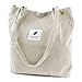Corduroy Tote Bag for Women Girl Canvas Shoulder Cord Purse with Inner Pocket