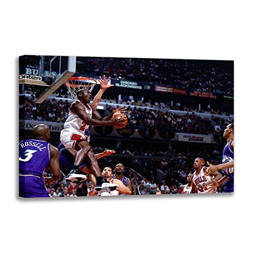 Póster de Michael Jordan Vs Jazz, cuadro en lienzo decorativo de 50x70 cm para pared