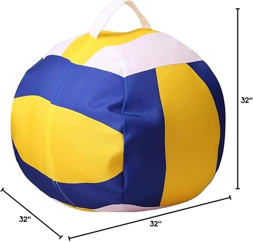 Miniatura 8 de LMYOVE Funda para puf de almacenamiento de animales de peluche (sin relleno, funda para silla de puf de voleibol para niños, para almacenamiento,