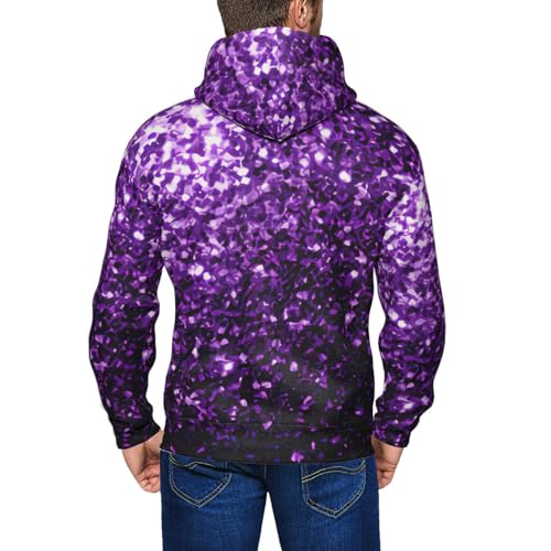 Sweat à capuche violet homme : pull doux décontracté pour automne et hiver - 3