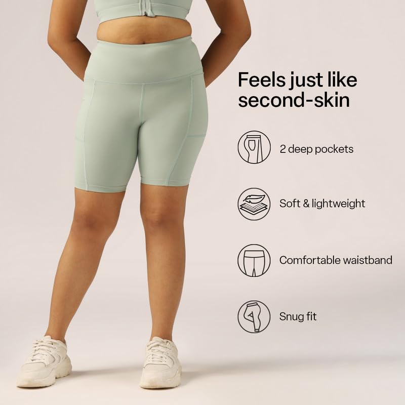 Image of Blissclub Ultimate Cycling Shorts Lite with 2 Pockets | Gym Shorts for Women Workout, Sports Shorts, Swim Shorts and Shapewear for Tummy