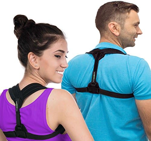 Posture Corrector for Men & Women - Adjustable Clavicle Back Brace Support for Upper Back Correction + Extension Straps, Pads and E-Book by Mbs