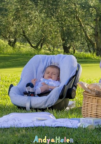 Andy & Helen Bezug für Babyschale aus Frottee - praktisches und bequemes Einziehen dank Gummizug an allen gängigen Babyschalen - Grau