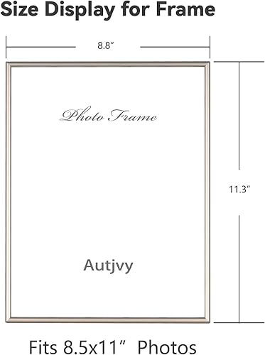 Vista 146 de Marco de fotos de 4 x 6 pulgadas, color dorado mate, moderno, simple, delgado, de aluminio, con vidrio real HD, pantalla para collage de mesa