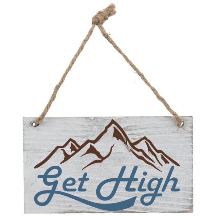 Get High Mountains Scape Farmhouse Hanging Sign by Kennebug Great Gift for Mountain Lovers