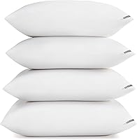 Vista 11 de Almohadas de cama alternativas de plumón, tamaño estándar, paquete de 4 – Almohadas de hotel de felpa suaves y seguras para los que duermen boca