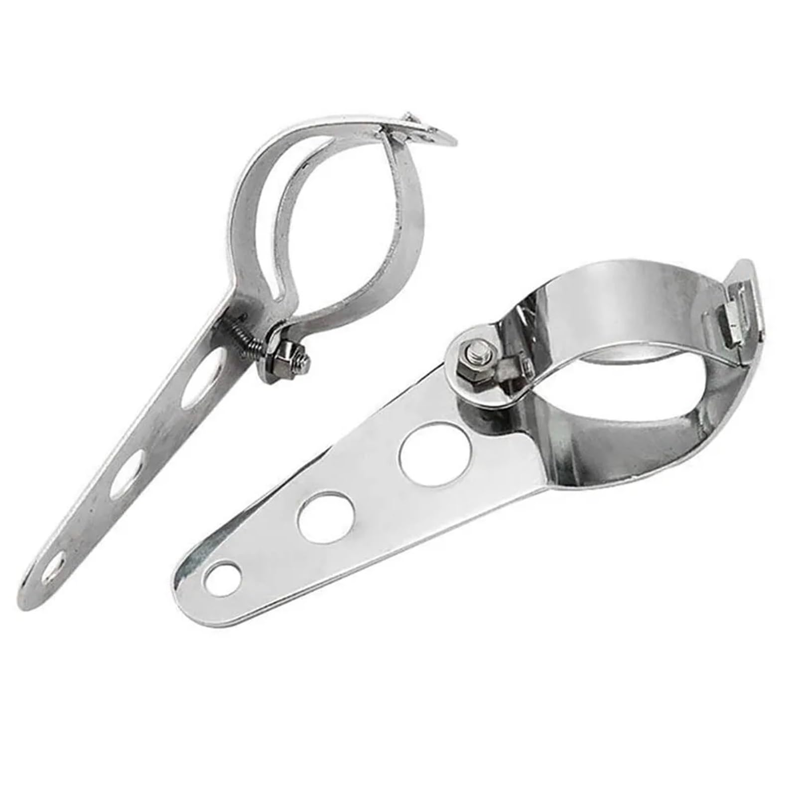Ahusrwe Silver S Bracket Light Universal Motorcycle Headlight Mount Bracket Fork Ear Chopper Headlamp Holder Clamp Adjustable Motor(Silver S)